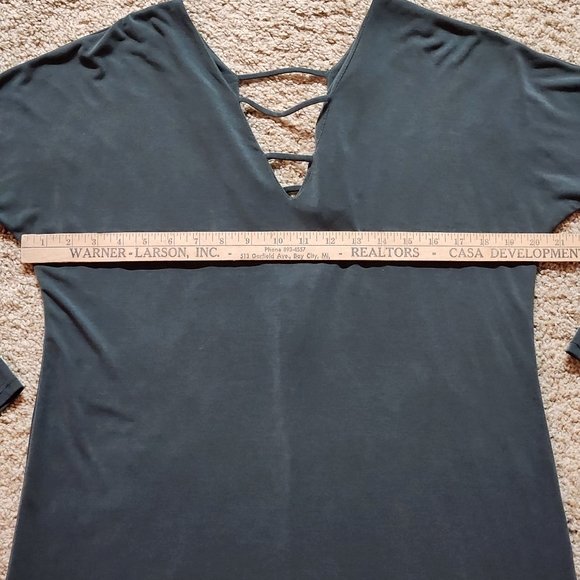 Anthropologie Lazy Sundays Strappy V-Neck Dress Size M Color Army Green - Picture 7 of 11